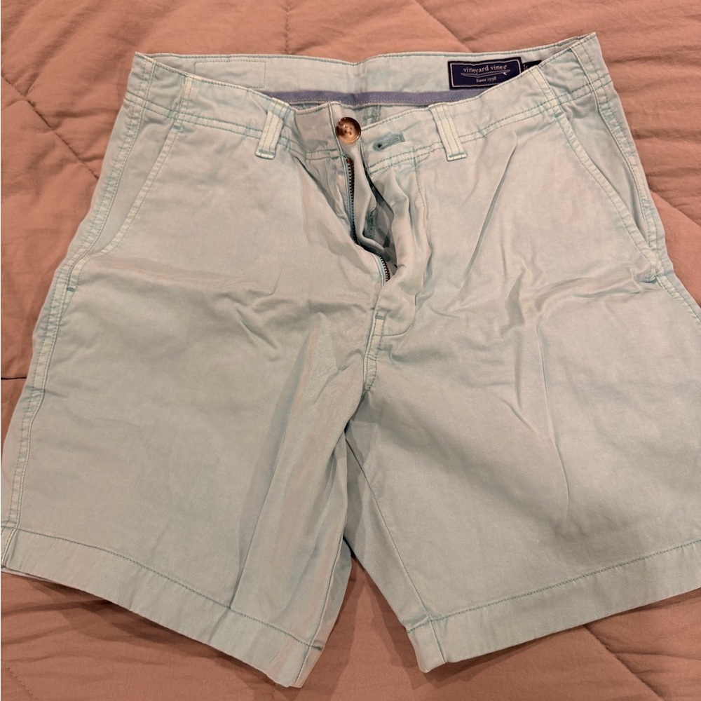 Vineyard Vines Men's Pastel Blue Flat Front Shorts